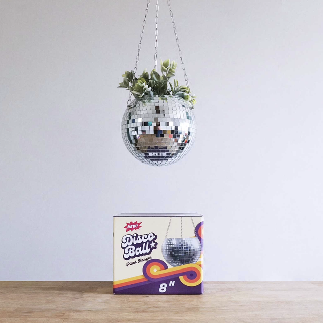 Hanging Disco Ball Planter Mini Disco Ball Plant Pot Unique Planter Mirror  Ball Succulent Hanging Planter Modern Retro Disco Decor 